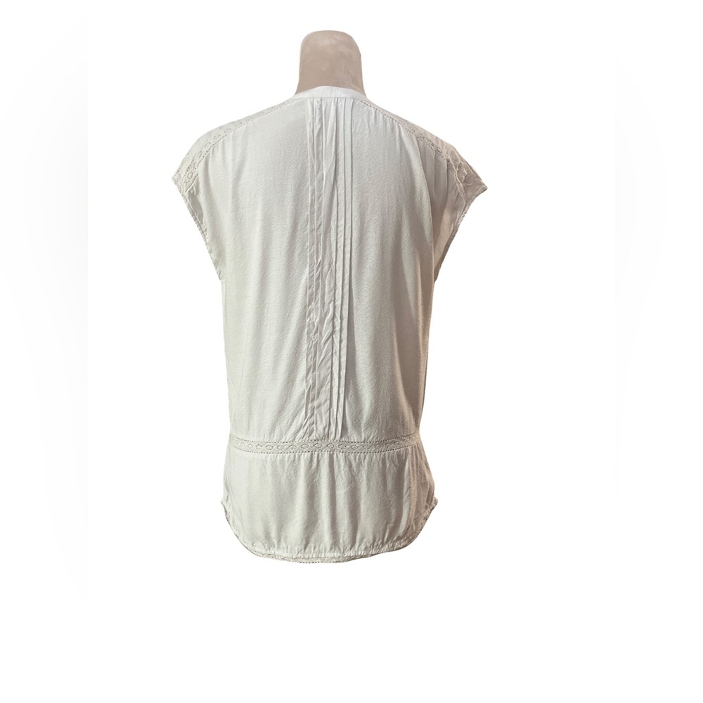 Comptoir Des Cotonniers Light Grey Snap Front Blouse Size Small - Picture 4 of 9